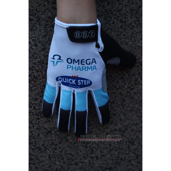 2020 Omega Quick Step Guanti Dita Lunghe Ciclismo Blu Bianco - Clicca l'immagine per chiudere